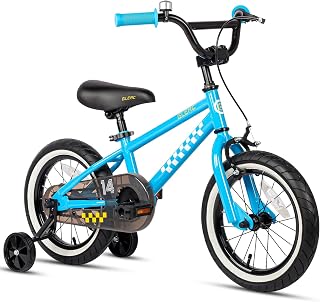 Glerc NuNu Kids Bike, 16 Inch Boys Bike for 4-7 Years Old Children, BMX Style Kids Bicycle with Training Wheels & Coaster Brake, Blue