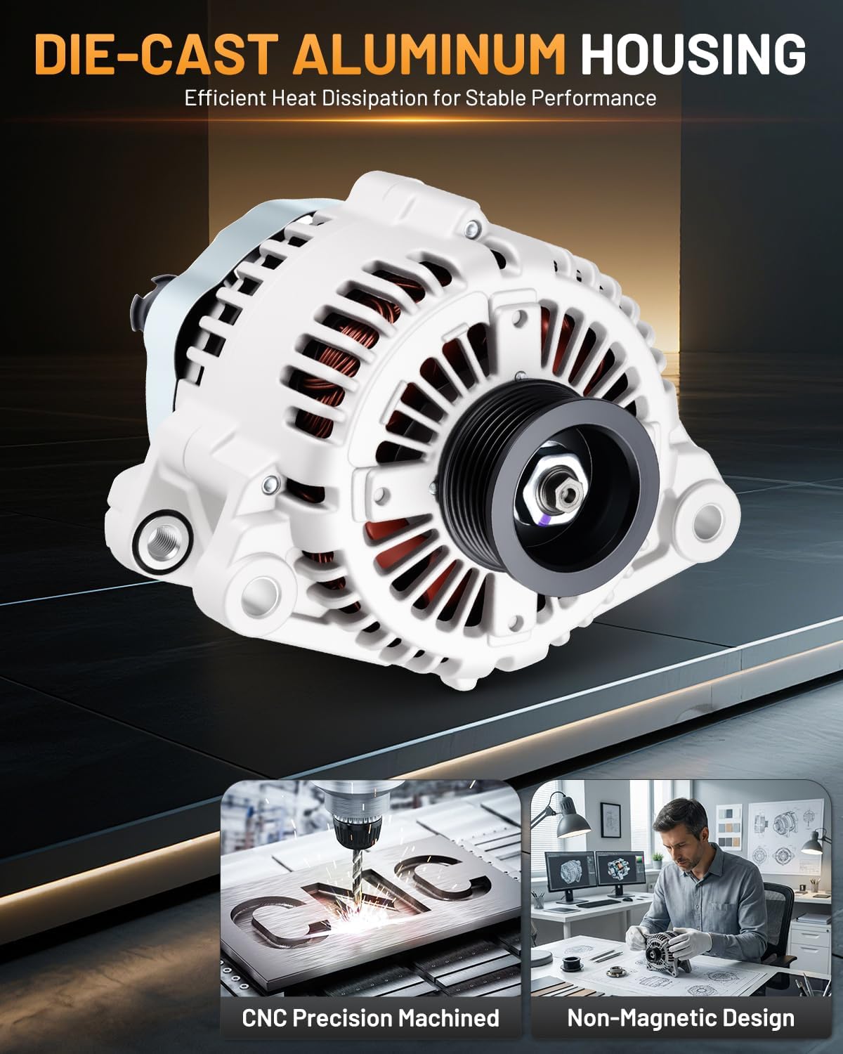 Alternator 11191 Fit for Hyundai Sonata 2006-2010 3.3L, Santa Fe 2007-2009, Azera 2006-2011, for Kia Sorento 2007-2009, Sedona 2006-2009 Automotive Replacement Alternators 102211-3102