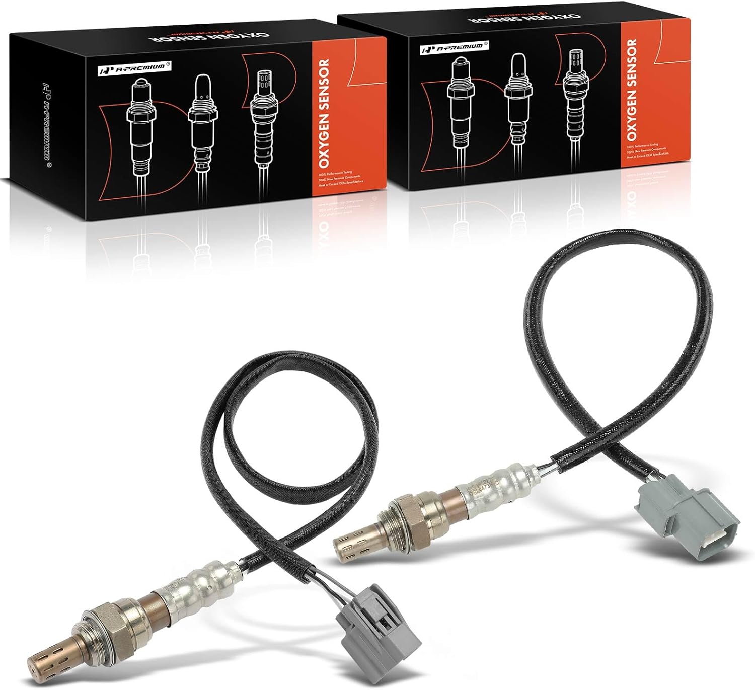 A-Premium O2 Oxygen Sensor Compatible with Honda Civic 2001 2002 2003 2004 2005, 1.7L, Upstream and Downstream, 2-PC Set