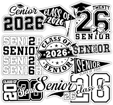 MAIANEY (10Pcs - 3inch) Senior 2026 Stickers Class of 2026 Stickers for College High School Graduation Gifts Student Senior Decals Decorations for Water Bottle Tumbler Laptop Phone Album Scrapbook