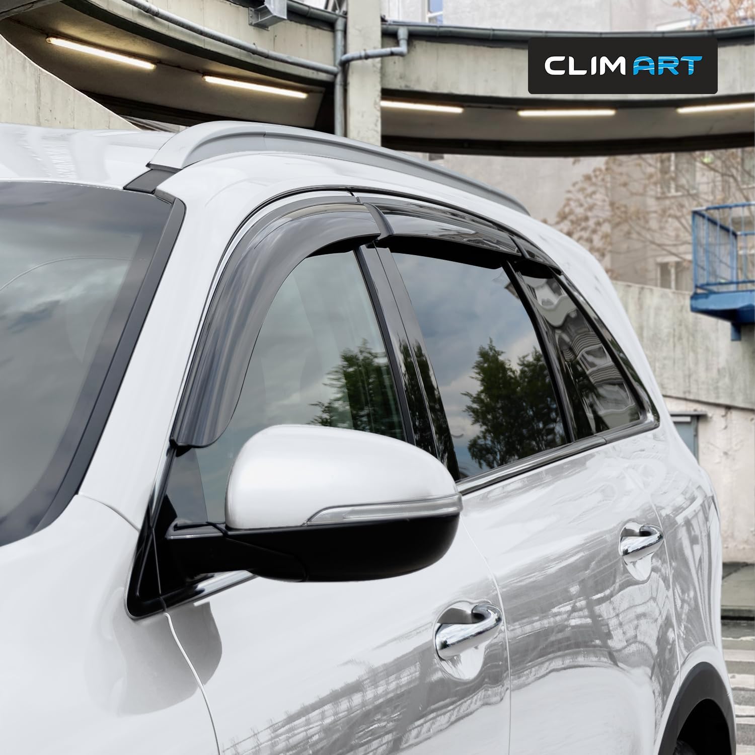 CLIM ART Incredibly Durable Rain Guards for Kia Sorento 2016-2020, Original Tape-on Window Deflectors, Vent Deflector, Window Visors, Car Accessories, 6pcs. - 516041
