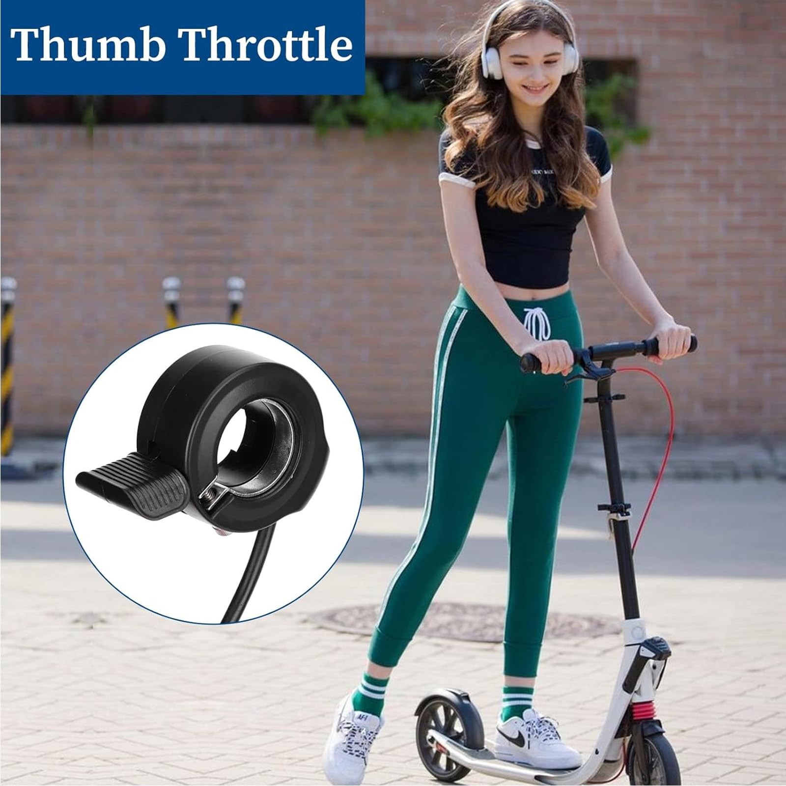 1 Pezzo Acceleratore Monopattino Elettrico, Plastica Scooter Acceleratore Acceleratore per Scooter Elettrico Adatto per la Maggior Parte dei Modelli di Scooter(Nero)