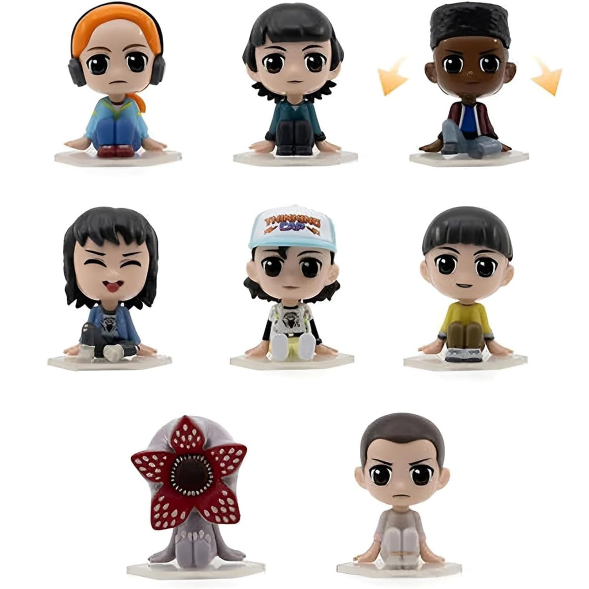 YuMe Stranger Things Blind Bag/Box Figurines, Bobbleheads & Squishme's - (Bobble Hero Blind Box - 4 Pack Set 1)