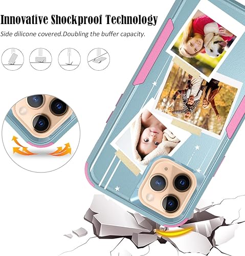 Vista 60 de Funda de fotos personalizada para Apple iPhone 11 Pro Max, patrón de collage a cuadros, personalizado para hacer imágenes en gruesa 3 híbrida Rosa