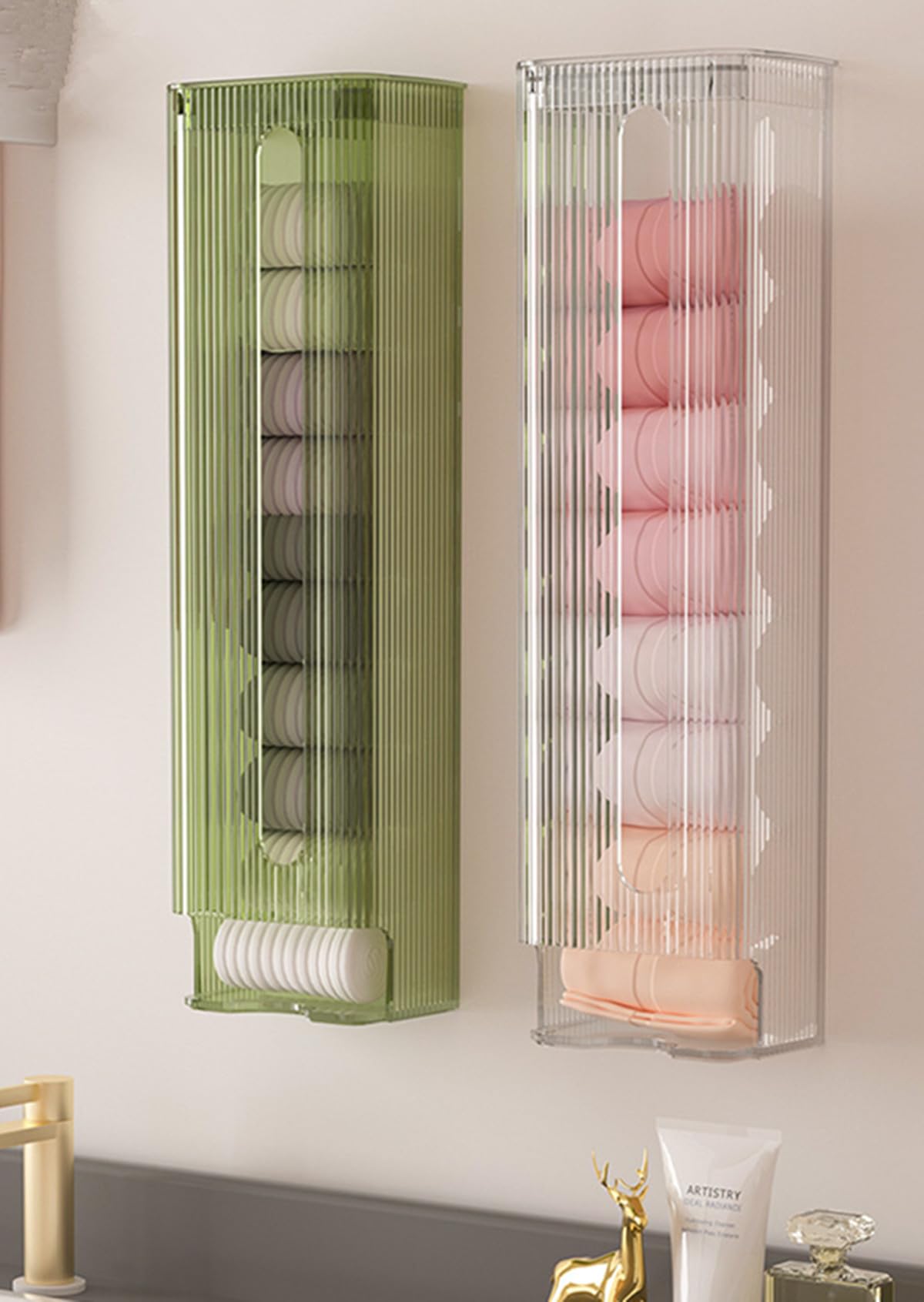 ZEBAN Organiseur Mural Pour Chaussettes Et Sous-vêtements – Grand Rangement Sans Perçage – Boîte Suspendue Anti-poussière – Blanc