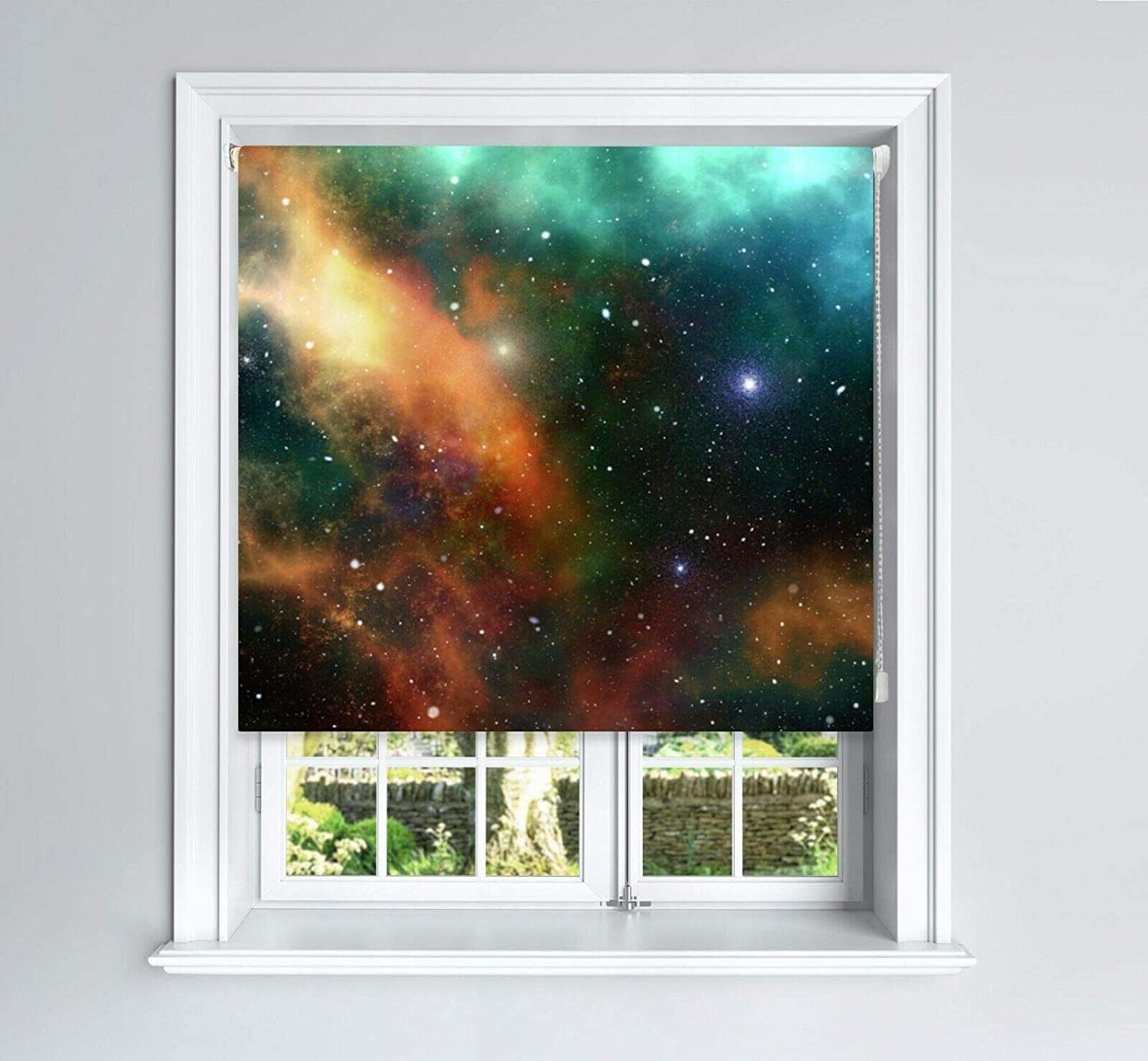 Lister Cartwright Galactic Galaxy Design Blackout Roller Blinds Windows Child Safety Cut To Size Fitting Included Galaxy Design Made To Measure, 150 X 140 Cm