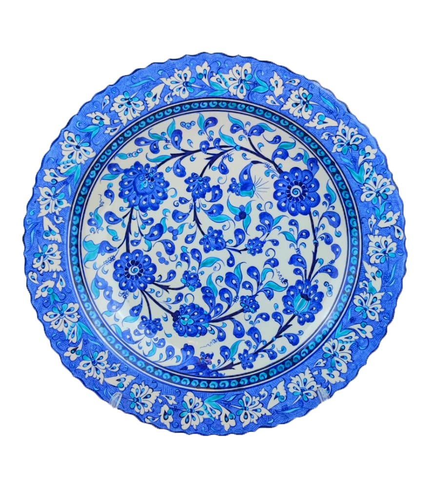 16'' Turkish Iznik Tile Ceramic Plate Ceramic Hand