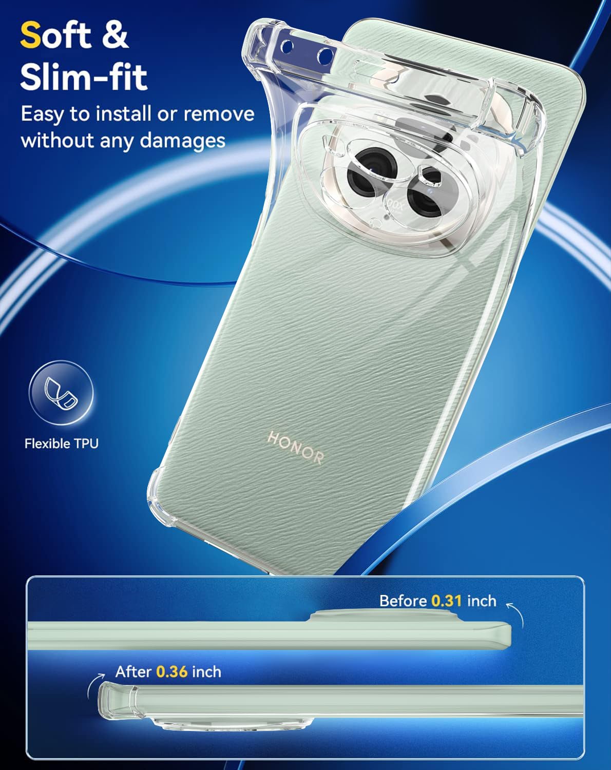 MOJIA Cover Per Honor Magic 6 PRO / Magic6 PRO, PU Custodia Antiurto - Foto 9