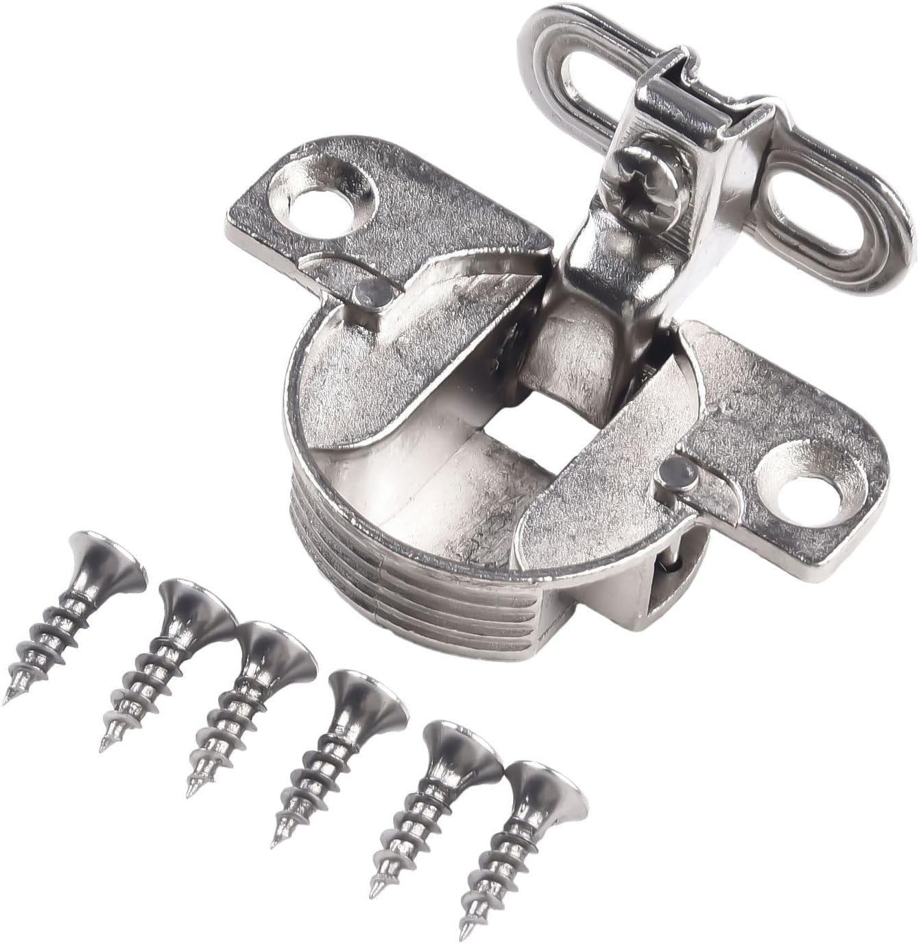 97-Degree Adjustable Cabinet Hinge for Side Panel Flat-Mount Installation – 35mm Cup Zinc Alloy Hinge Compatible with 15–25mm Door Thickness, Interior Sliding