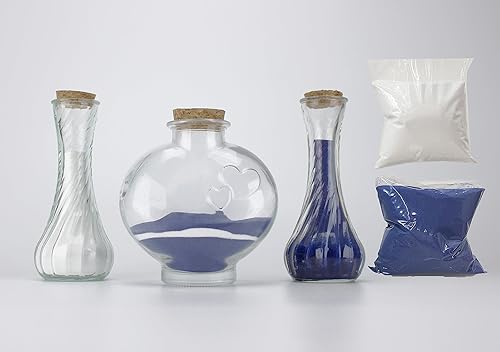 CHENGXINWENHUA Unity Sand Ceremonia Set para Boda Tarros Decorativos Hecho a Mano (Color J)