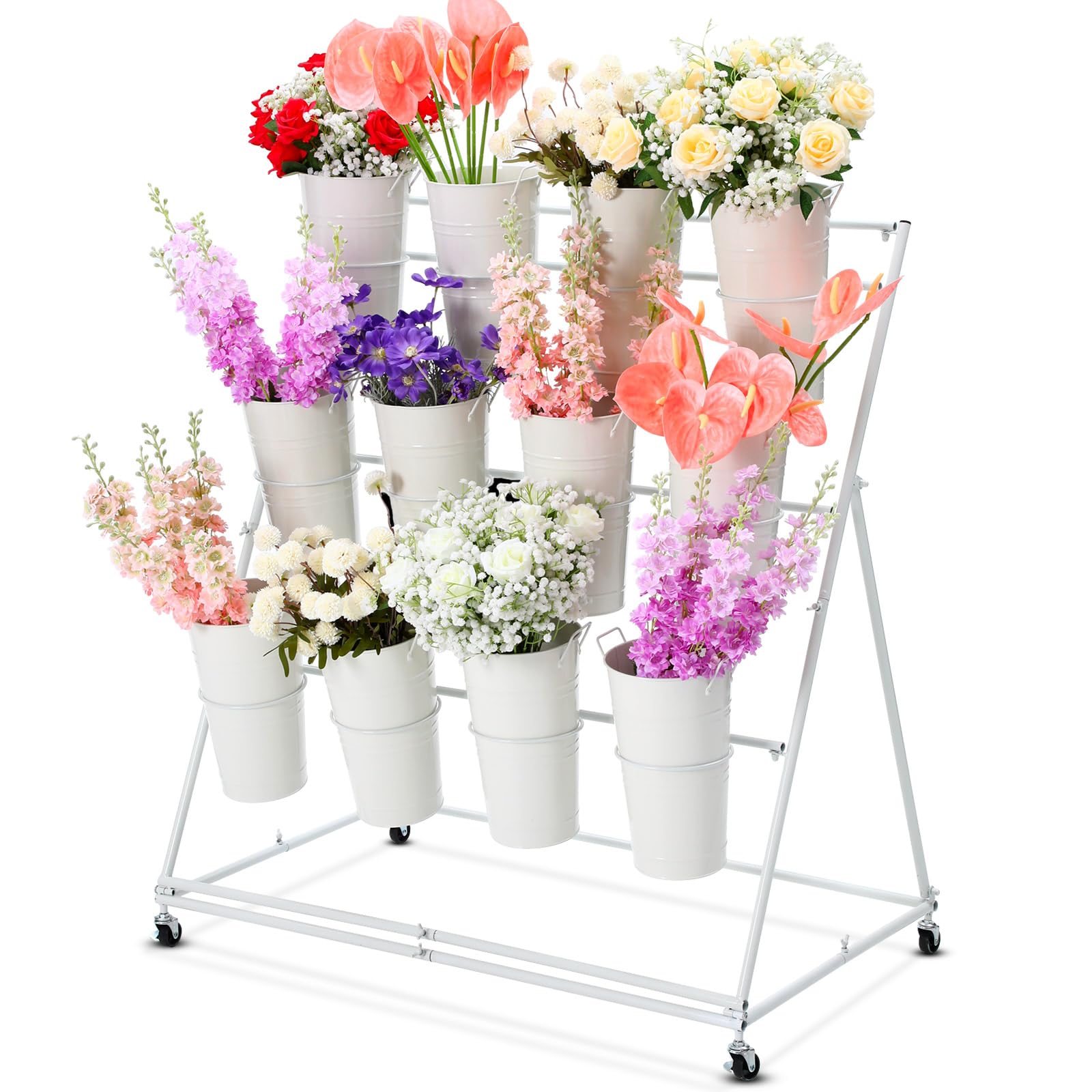 Amazon.com: Ninehaoou Flower Plant Display Stand with Buckets 43