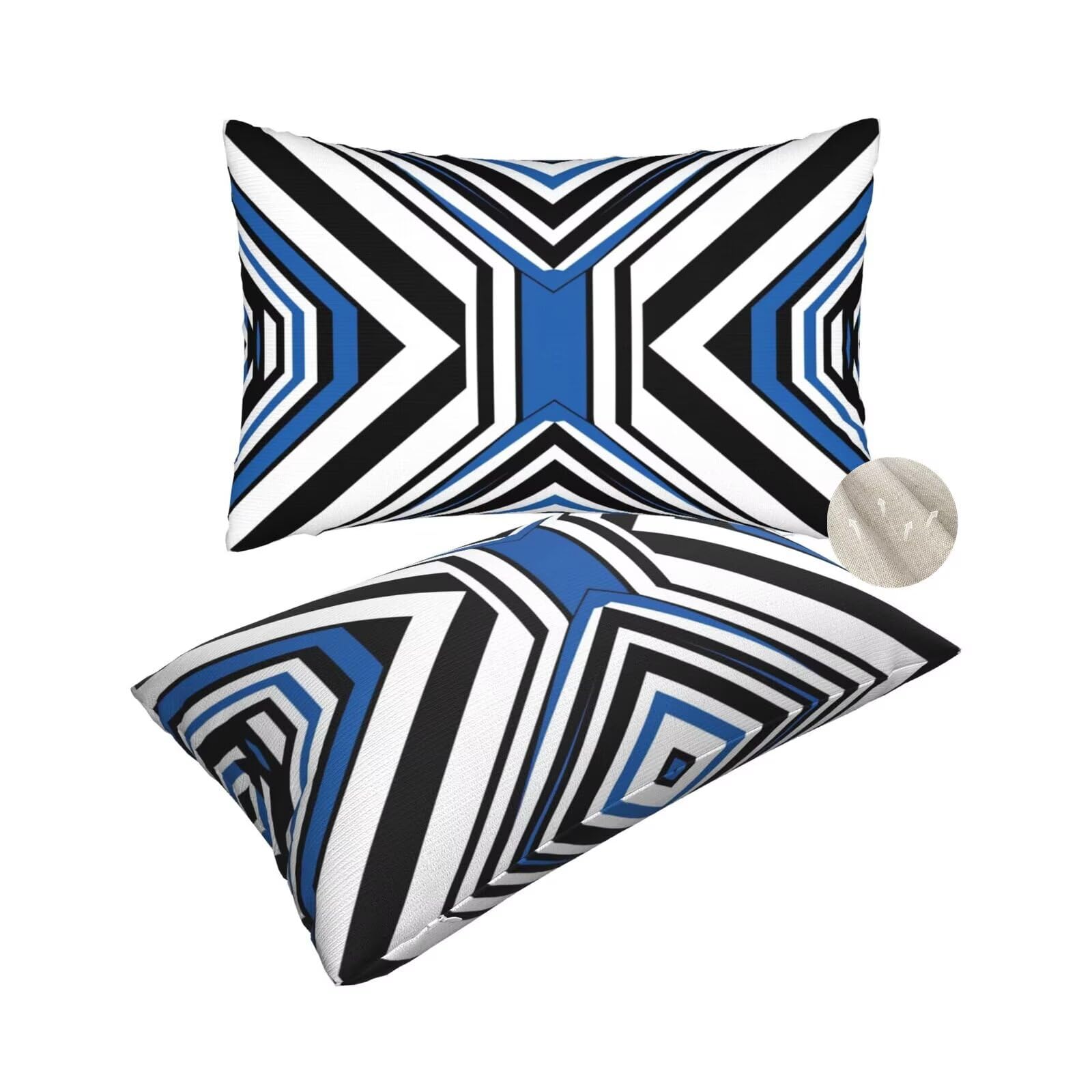 Housse coussin bleu marine 40x60 cm de qualité supérieure motif Stripes