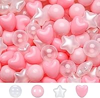 Vista 29 de Bolas de hoyo de TRENDPLAY en forma de estrella y corazón para niños pequeños - 50, 100, 200, 500 piezas de bolas de plástico para diversión y juego