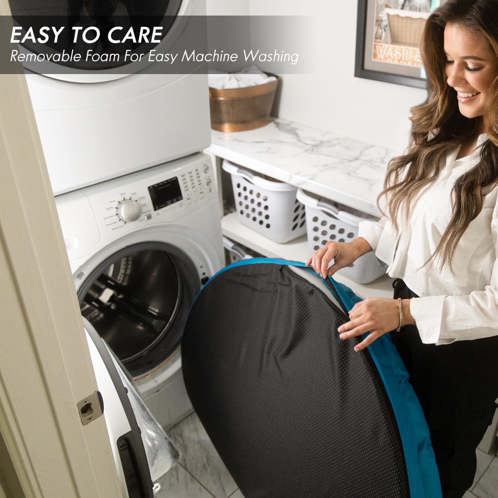 ClevaHome Cama Ortopédica para Perros, Cama Redonda de Doble Capa con Tejido Repelente al Agua, Base Antideslizante y Funda Lavable a Máquina (Azul Pizarra, XL)