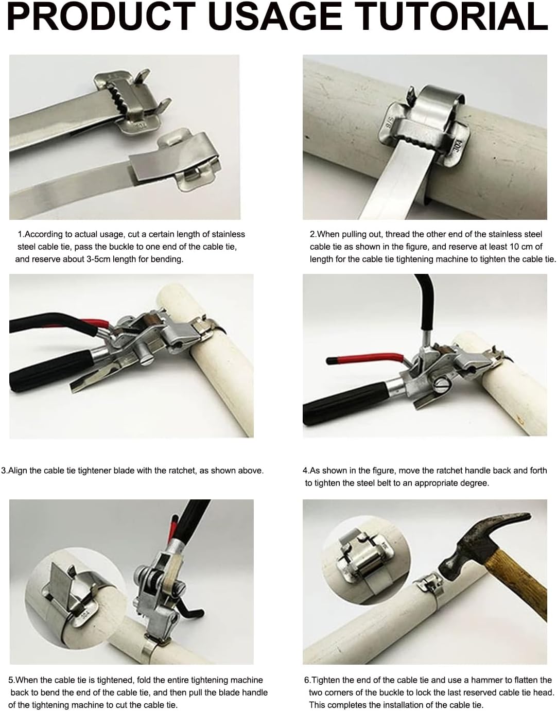 Y H M 100 PCS Stainless Steel Banding Buckle 1/2 In(12.7mm) Width For Steel Banding Strapping Packaging Heavy Duty