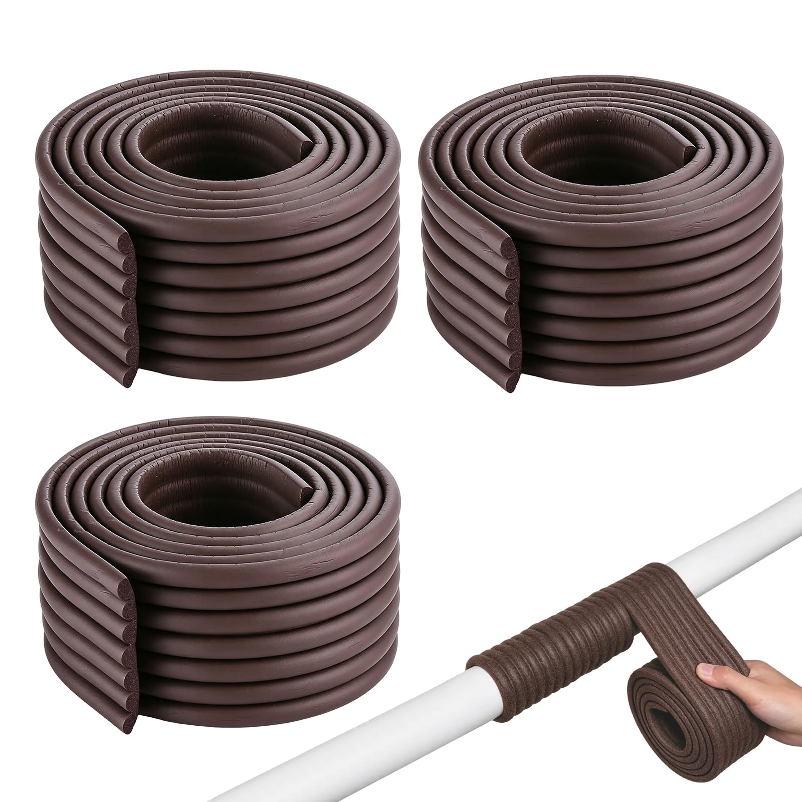 3 rotoli di isolante autoadesivo per tubi di riscaldamento, 8 cm x 2 m