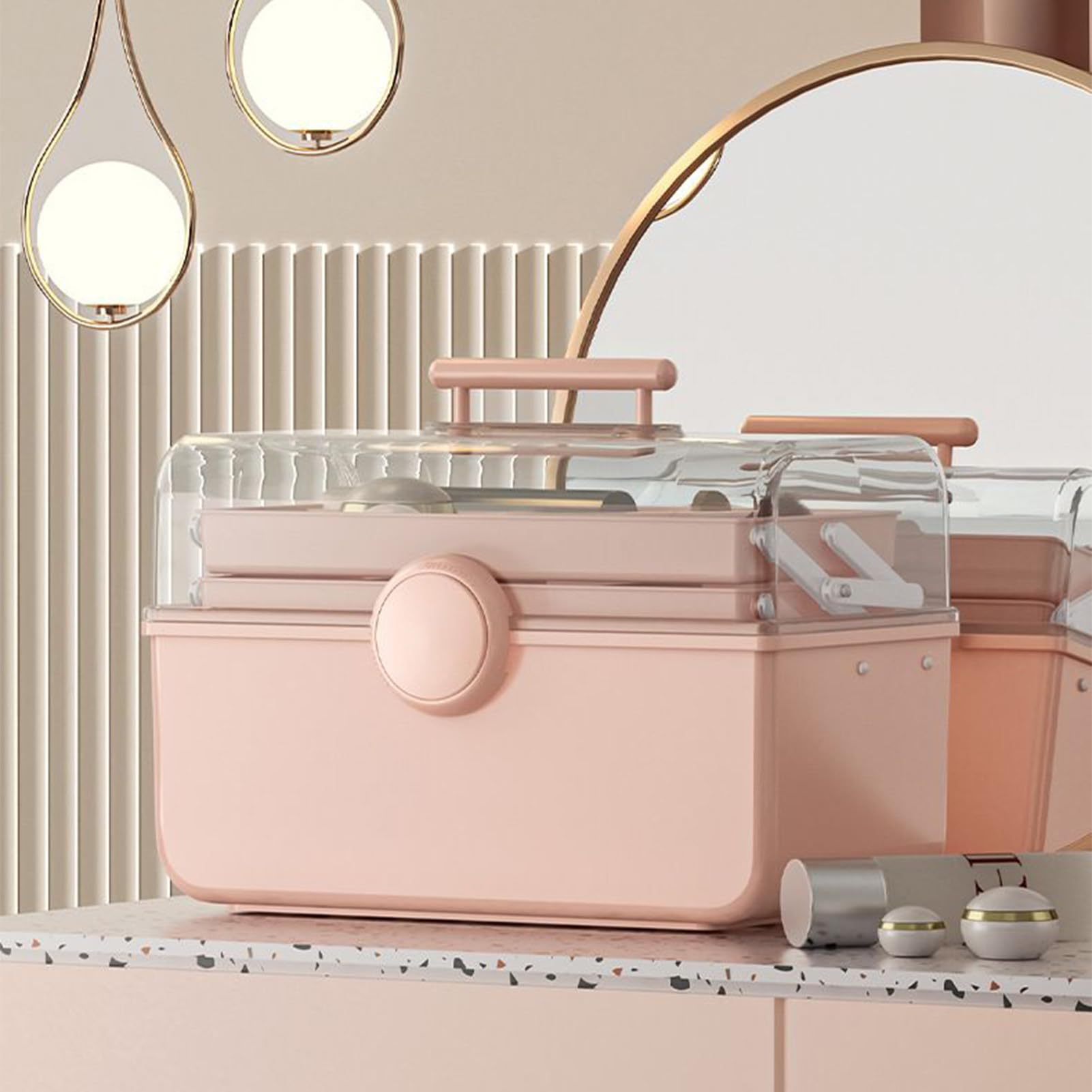 Caja de accesorios para el cabello portátil organizador compacto estuche de