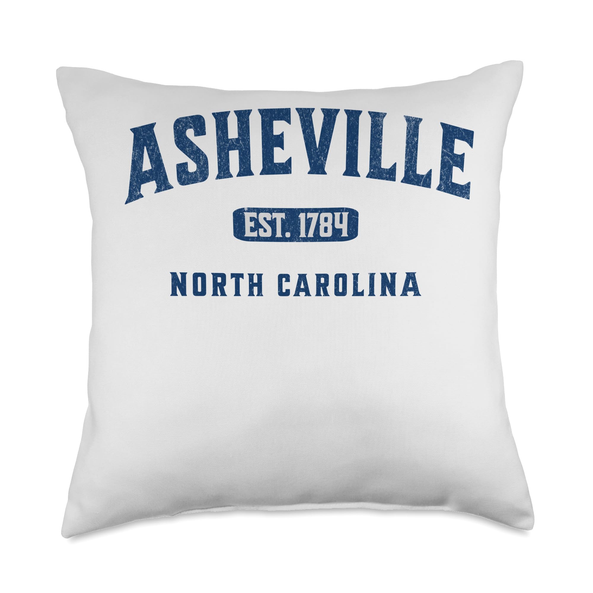 Visit Asheville North Carolina Vintage Athletic Souvenir Throw Pillow