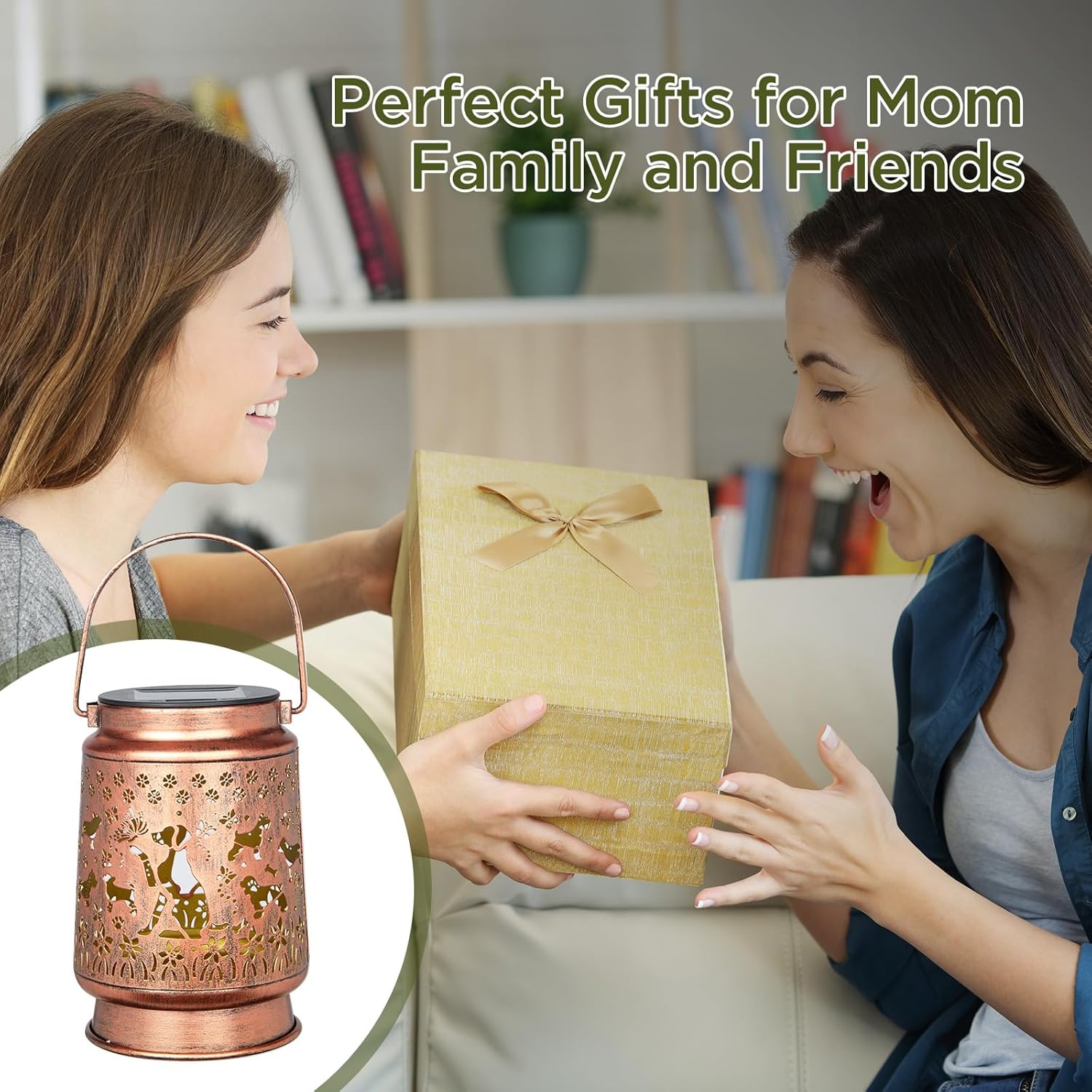 Styleonme Dog Lover Solar Light, Mother's Day Lantern Gift for Mom Grandma Women Sister, Hanging Image Dogs Lanterns, Yard Corridor Garden Decor, Thanksgiving Day, Birthday Gifts