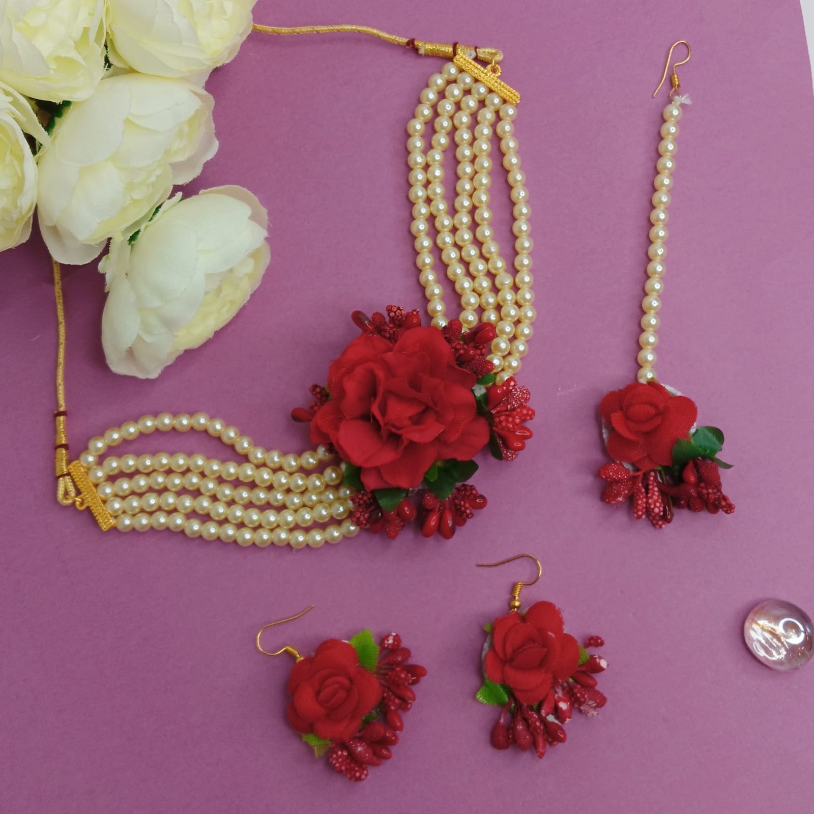Indian Bridal Jewelry Set For Women - Gota Patti Choker, Earrings, Maang Tikka, Bracelet & Waistbelt - Wedding, Haldi, Mehendi