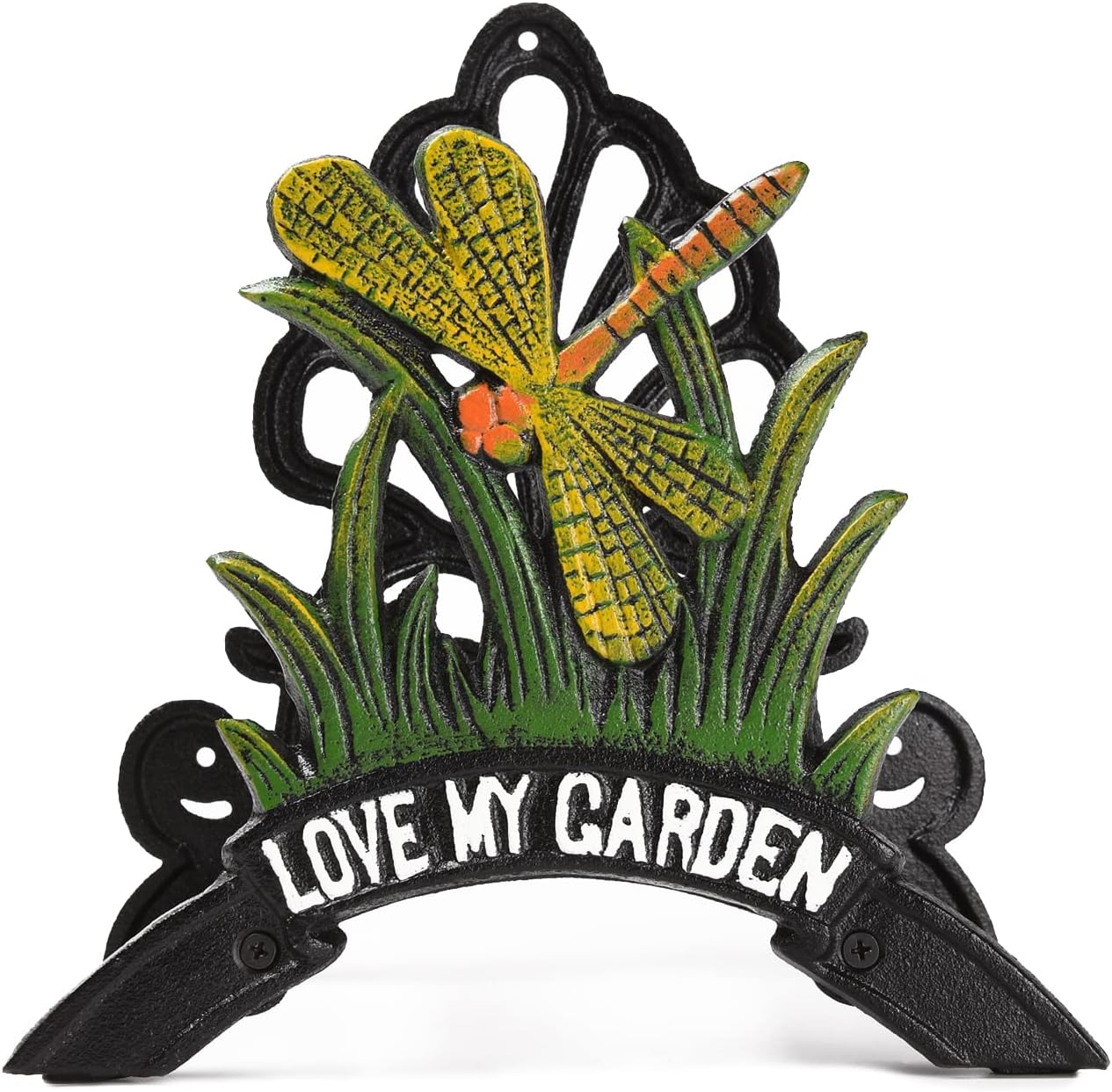 BRASSTAR Cast Iron Exquisite Grass Flower Dragonfly Simple Design Water Pipe Stand Farm Garden Patio Utility TQGJPT433