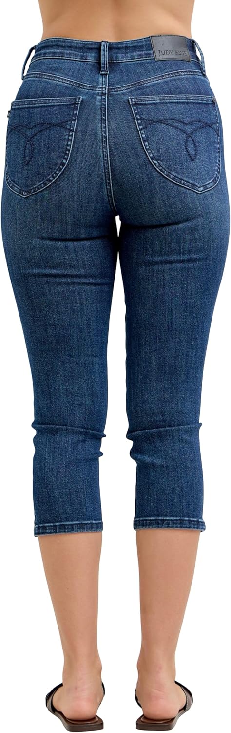 Judy Blue Women's High Rise Tummy Control Capri Jeans