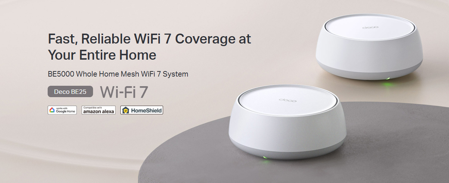 TP-Link Deco BE25(3-Pack) Dual Band BE5000 Whole Home Mesh WiFi 7
