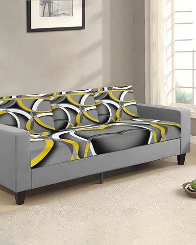 Miniatura 2 de Modern Geometric Couch Cushion Covers, Sofa Cover Sofa Furniture Protector Slipcover with Bottom Tie Rope, Soft Non-Slip for Chair Bench Settee
