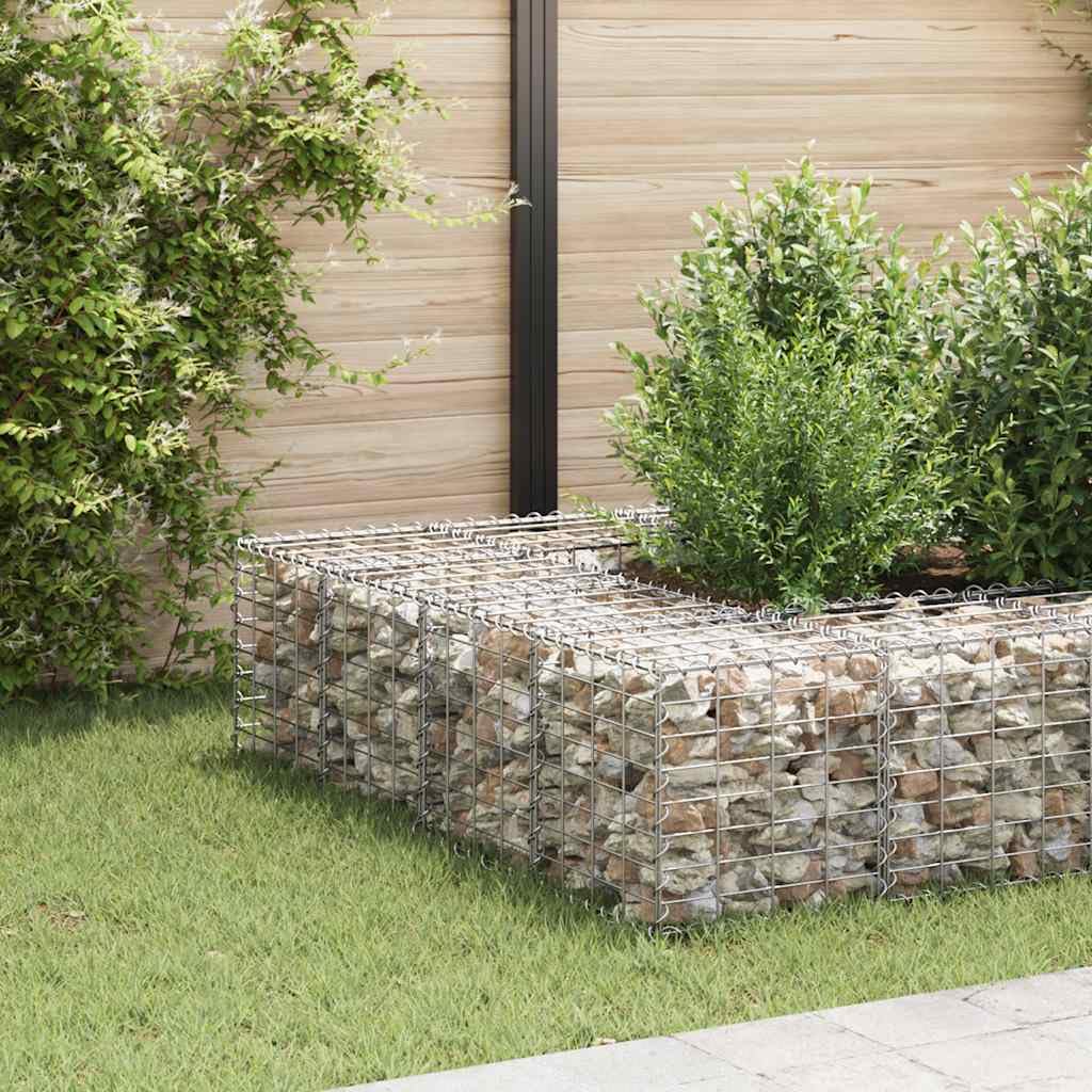 vidaXL Lit Surélevé Cube à Gabion Jardinière Surélevée de Fleurs Plantes Panier à Pierres Jardin Terrasse Extérieur Fil d'acier 40x40x40 cm
