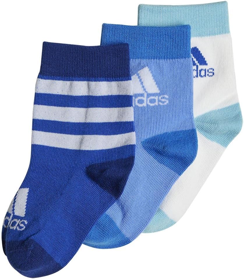 adidasUnisex Kids Graphic Socks 3 Pairs, Royal Blue/Blue Fusion/White, KXL