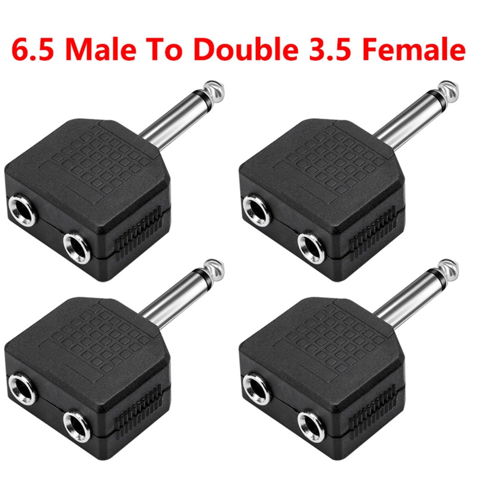 1/4" męski na żeński adapter z gniazdem audio 6,35 mm i 6,5 mm mono jack na żeńskie podwójne gniazdo słuchawkowe i mikrofon, konwerter rozdzielacza do Y.(5 szt.)