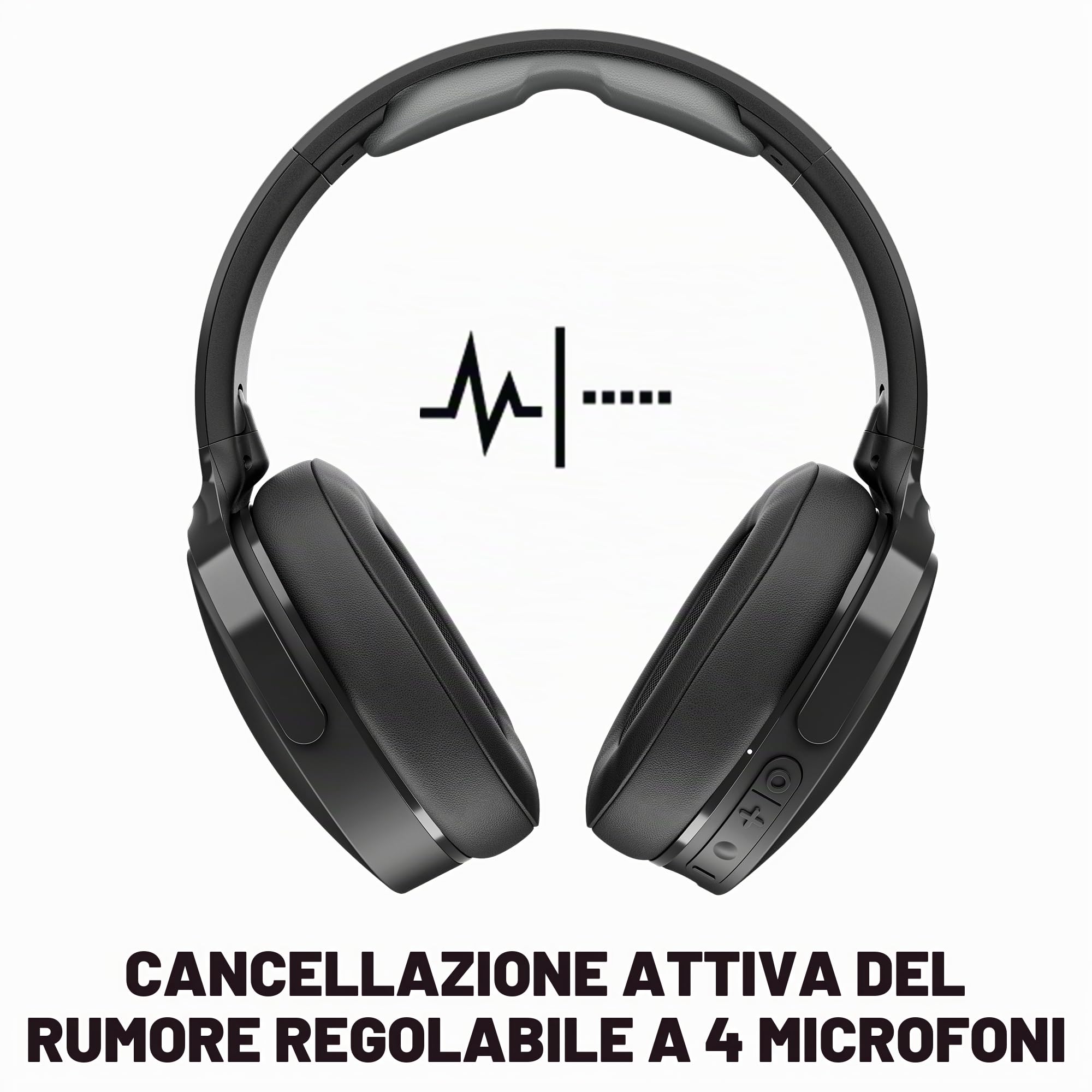 Skullcandy Hesh ANC Cuffie Wireless Over-Ear con Cancellazione del Rumore e Microfono, 22 Ore di Autonomia, Compatibili con iPhone, Android e Dispositivi Bluetooth - Nero