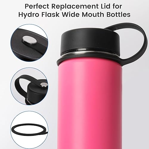 Miniatura 4 de Tapa de repuesto para botellas de agua Hydro Flask de boca ancha de 12, 18, 32, 40 onzas, tapa de boca ancha para botellas de agua Hydro Flask y
