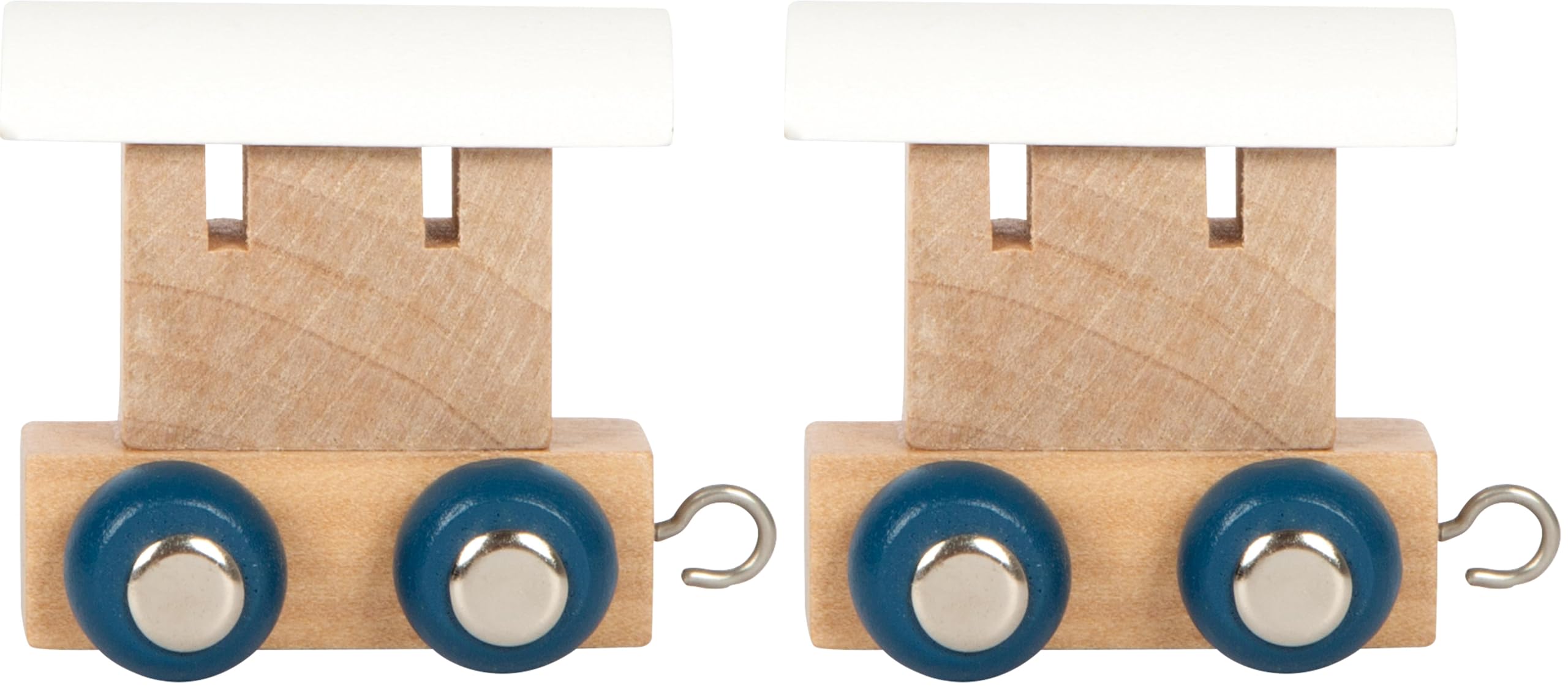 Small Foot Buchstabenzug Polar Waggon aus Holz, Holzzug individuell kombinierbar, zum Dekorieren und Verschenken, weiß, 12569 (Packung mit 2)