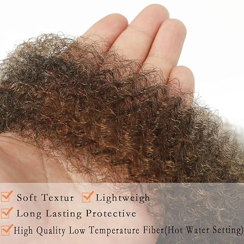 Miniatura 4 de Cabello afro trenzado preseparado de 18 pulgadas, 8 paquetes de rizos naturales preesponjosos, perfectos para cabello de ganchillo Marley, adecuado