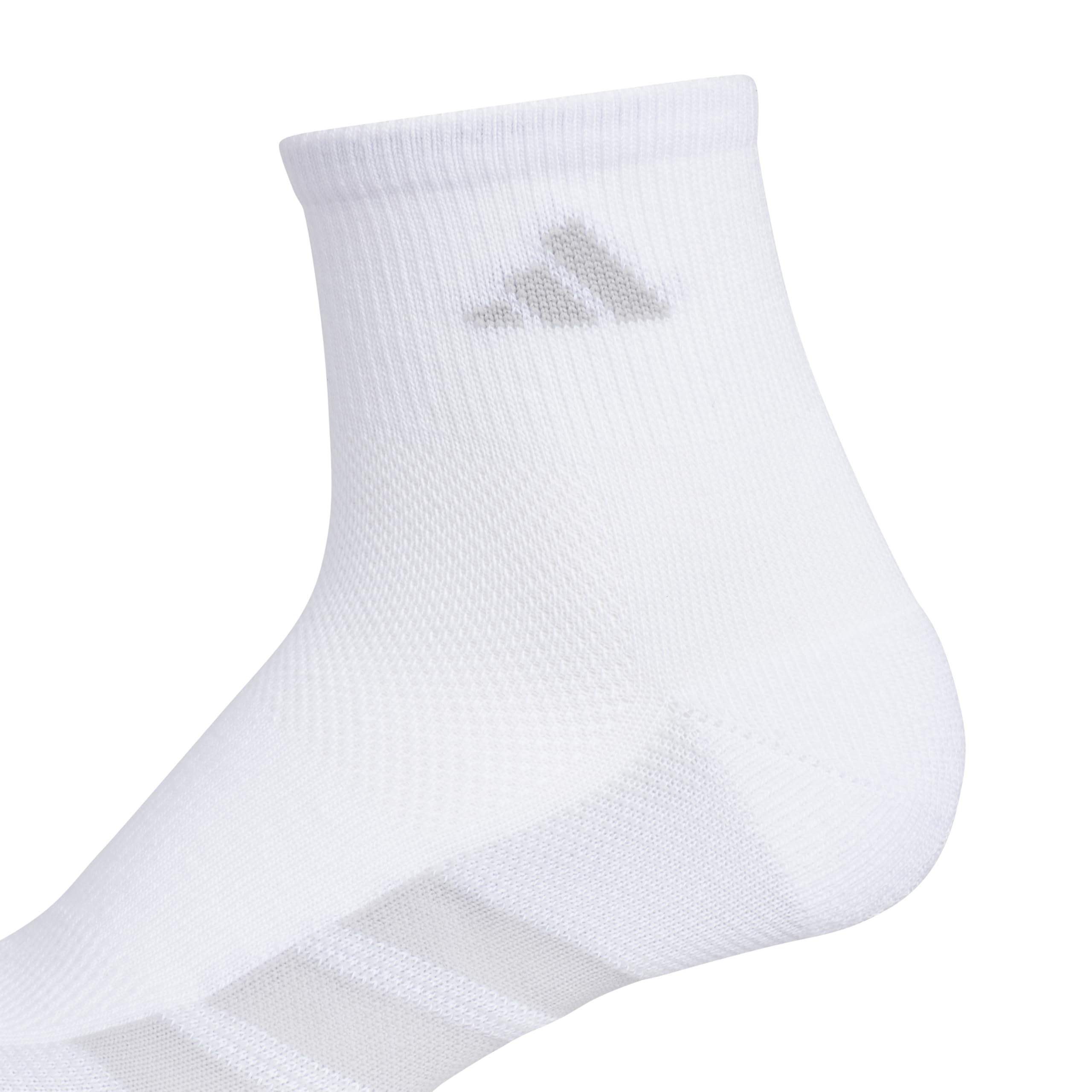 adidas All Day Training Quarter Socks (3-Pair) Athletic Performance Above The Ankle Height with Targeted Cushion For Running Calcetín, Blanco, Gris Claro y Gris Claro, M (Pack de 3) Mujeres