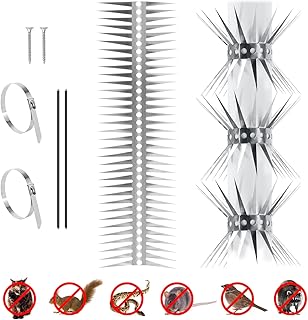 Bird Spikes Stainless Steel Fence Spikes for Pigeons Raccoon Snakes Deterrent Spikes Defender for Outside (20inch)