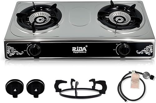 Miniatura 8 de Estufa de propano de un solo quemador, estufa portátil de vidrio templado para campamento, propano con encendido automático, quemadores de 10236 BTU