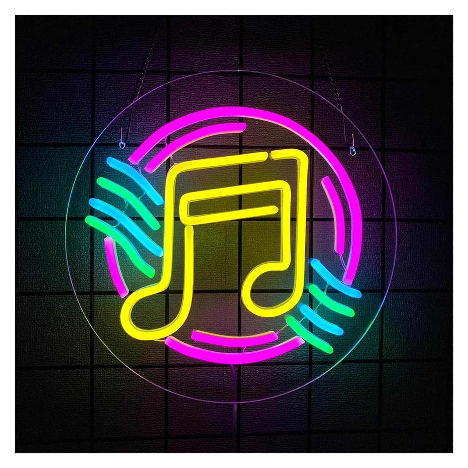 Luci al Neon Da Parete Luci Al Neon Con Notazione Musicale, Decorazione Artistica Per La Casa, Decorazione Per Feste Di Negozi Di Musica 30cmх30cm