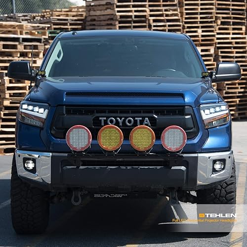 Miniatura 9 de Stehlen 642167819202 Compatible con Toyota Tundra 2014-2021 - Faros delanteros con proyector cuádruple secuencial LED completo con señal ámbar,