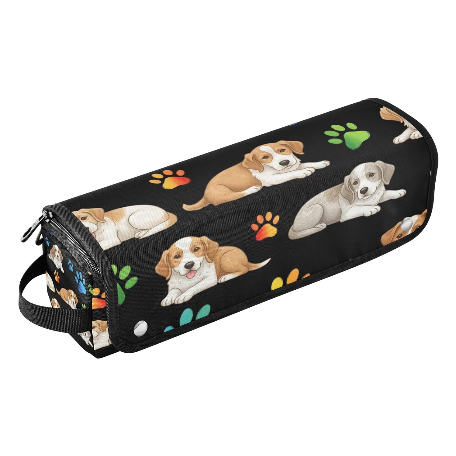 Dogs Colorful Tracks Hair Tools Travel Bag Portable Hair Accessory Organizer with Heat Resistant Mat 2 in 1