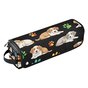 Dogs Colorful Tracks Hair Tools Travel Bag Portable Hair Accessory Organizer with Heat Resistant Mat 2 in 1