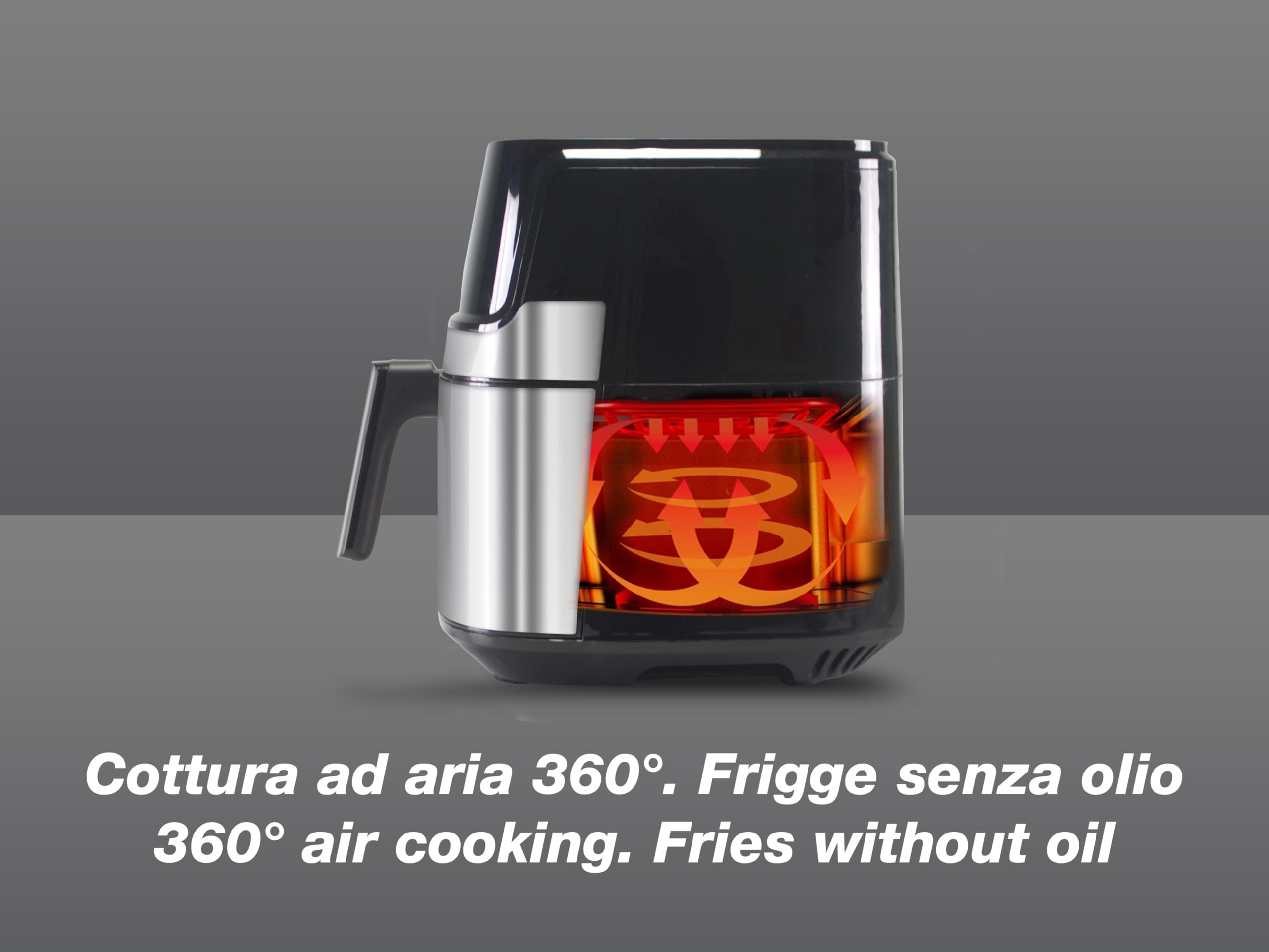 BEPER P101FRI070 Kwadratowa frytkownica na gorące powietrze, cyfrowa frytkownica 7 l, smażenie bez oleju, wyświetlacz dotykowy, 8 programów, regulacja do 200°C, timer 60 minut, automatyczne