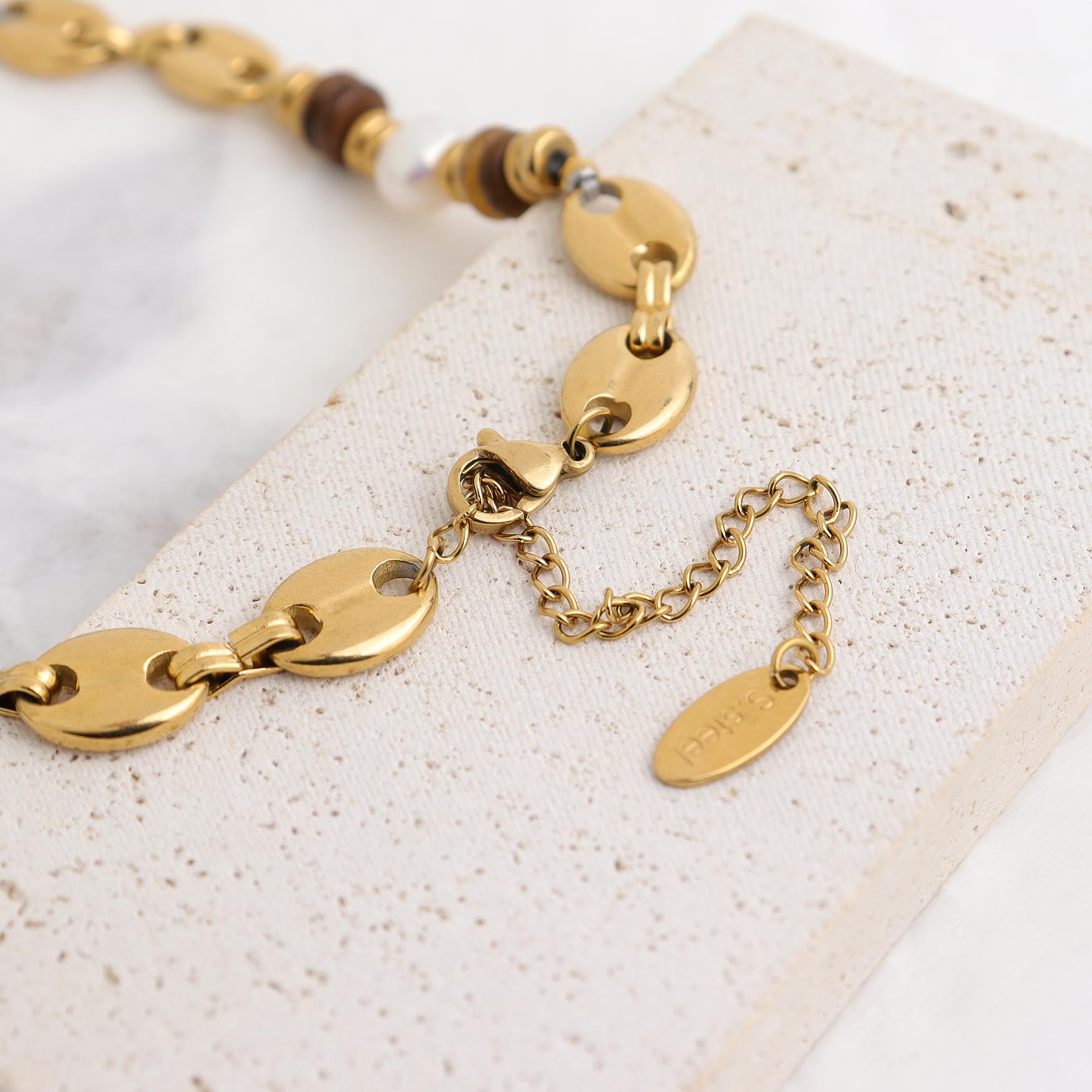 Cuenta de Perla de Piedra Preciosa de Ojo de Tigre para Mujer, Regalo de joyería de Fiesta de declaración Boho