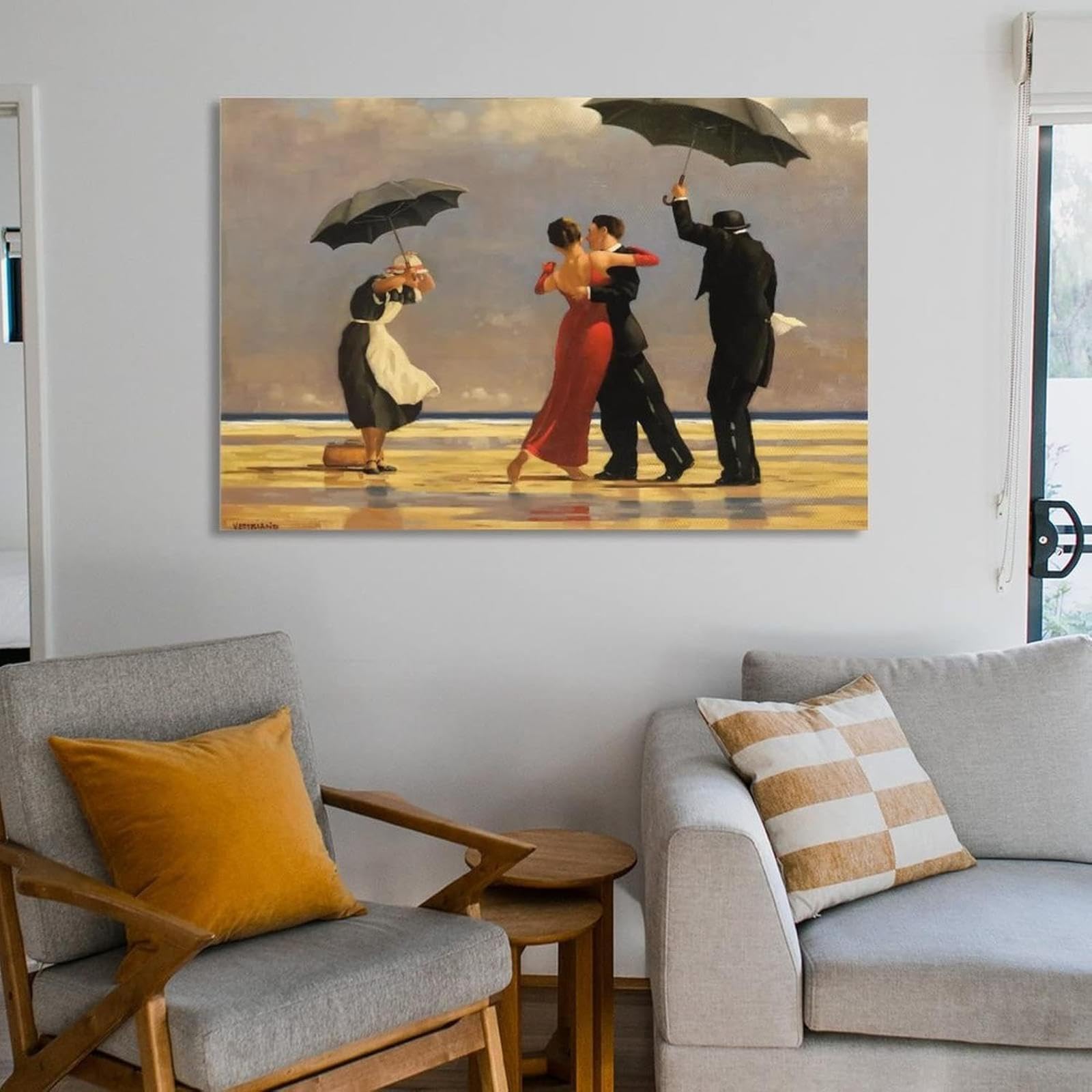 LSYALUCK Poster d'arte romantica per The Singing Butler di Jack Vettriano, stampa artistica moderna per l'arredamento del soggiorno, cornice interna 45x75cm(18x30 pollici)
