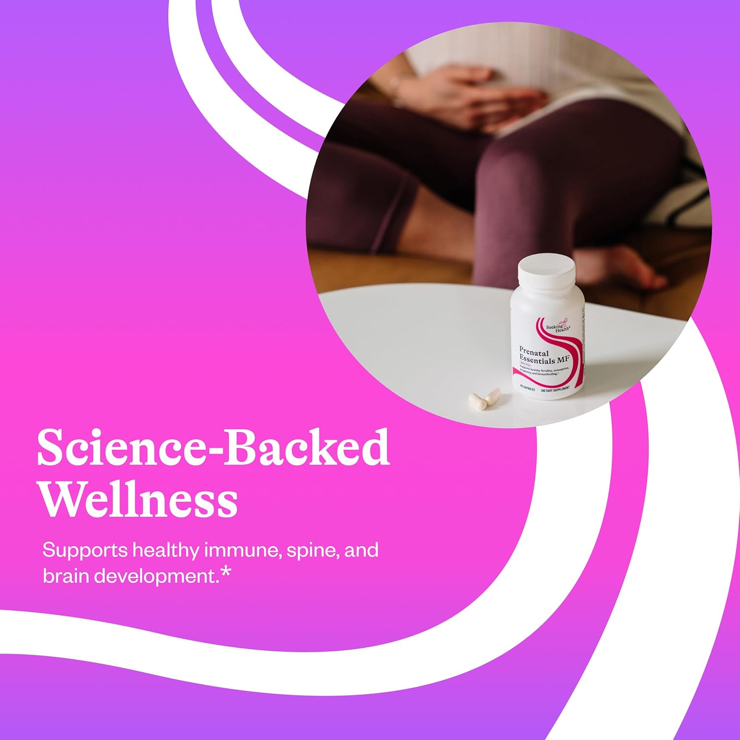 Seeking Health Prenatal Essentials MF - Brain Development & Methylation Support - Methyl-Free Vegetarian Capsules with Selenium, Vitamin B6, Zinc & Vitamin B12-60 Capsules - Image 4