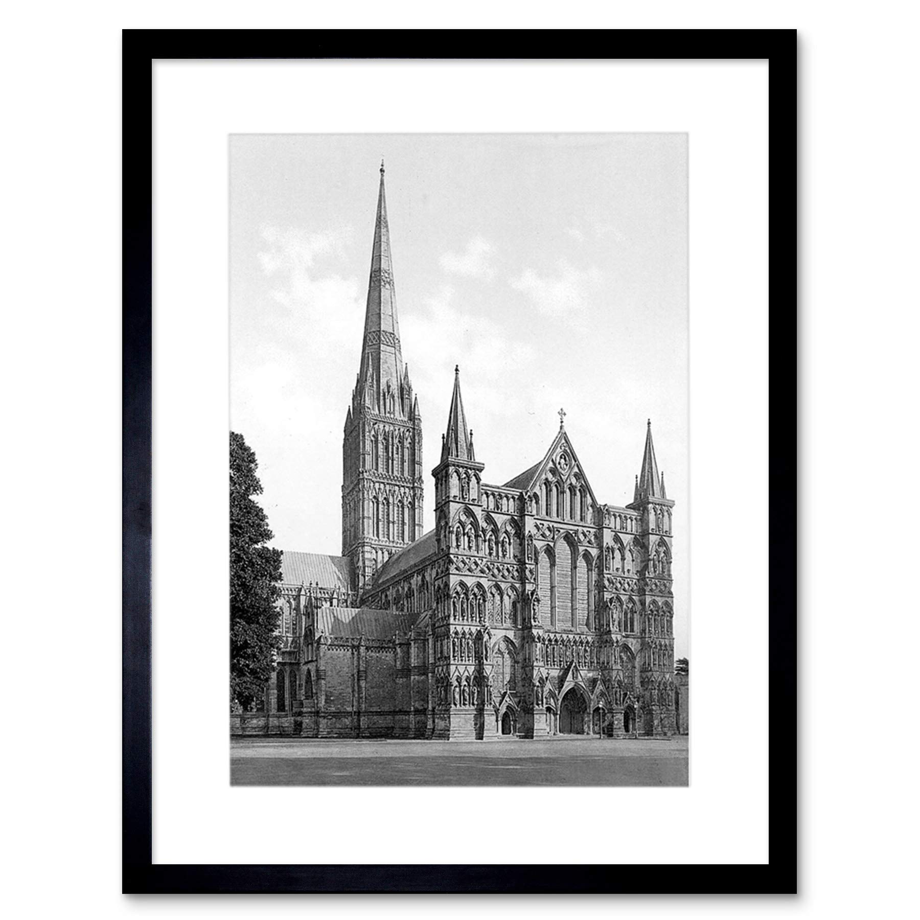 Wee Blue Coo Vintage Photo Cathedral Salisbury History Framed Wall Art Print