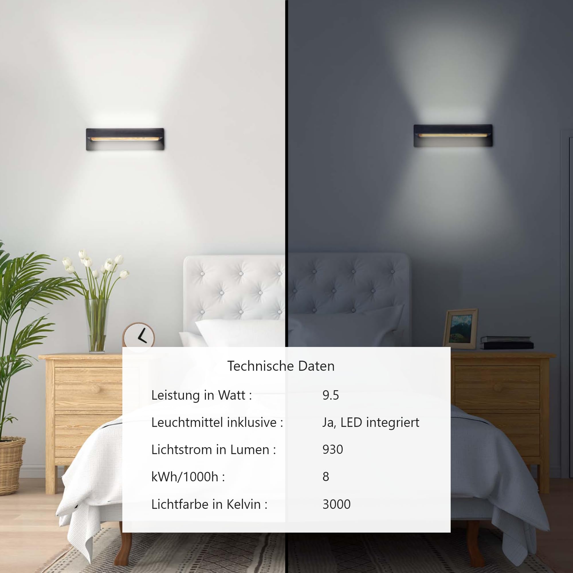 Brilliant LED Wandleuchte Holz 35cm schwarz/holz, Aluminium/Metall/Holz, LED Wandlampe Innen Holz, Schlafzimmer Deko, Holzlampe Wandlampe, Lampe Schlafzimmer 1x LED integriert 9,5 W