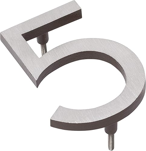 Miniatura 4 de Montague Metal Products MHN-06-F-RB2-6 Números flotantes modernos de aluminio cepillado macizo, 6 pulgadas, bronce romano recubierto de polvo de