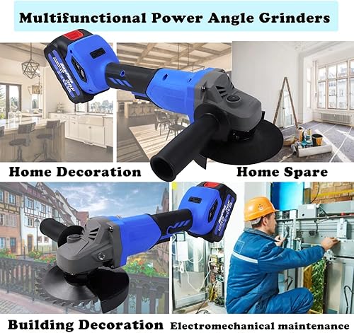 Miniatura 6 de Amoladora manual portátil sin escobillas de 21 V, herramienta eléctrica, amoladora inalámbrica con ruedas de corte de 4 pulgadas para moler, corte y